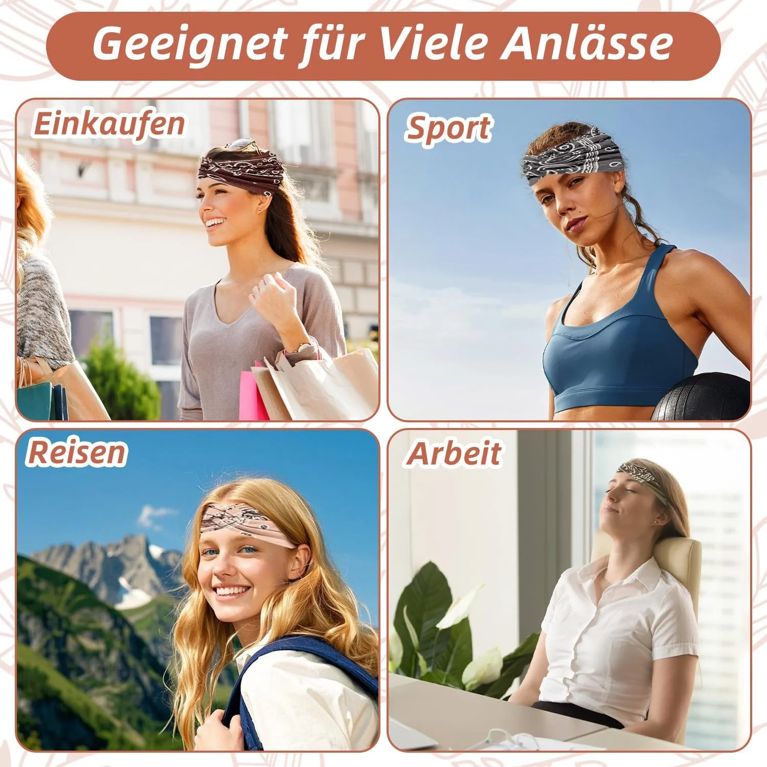 Еластичні широкі пов'язки на голову для жінок, фото №5