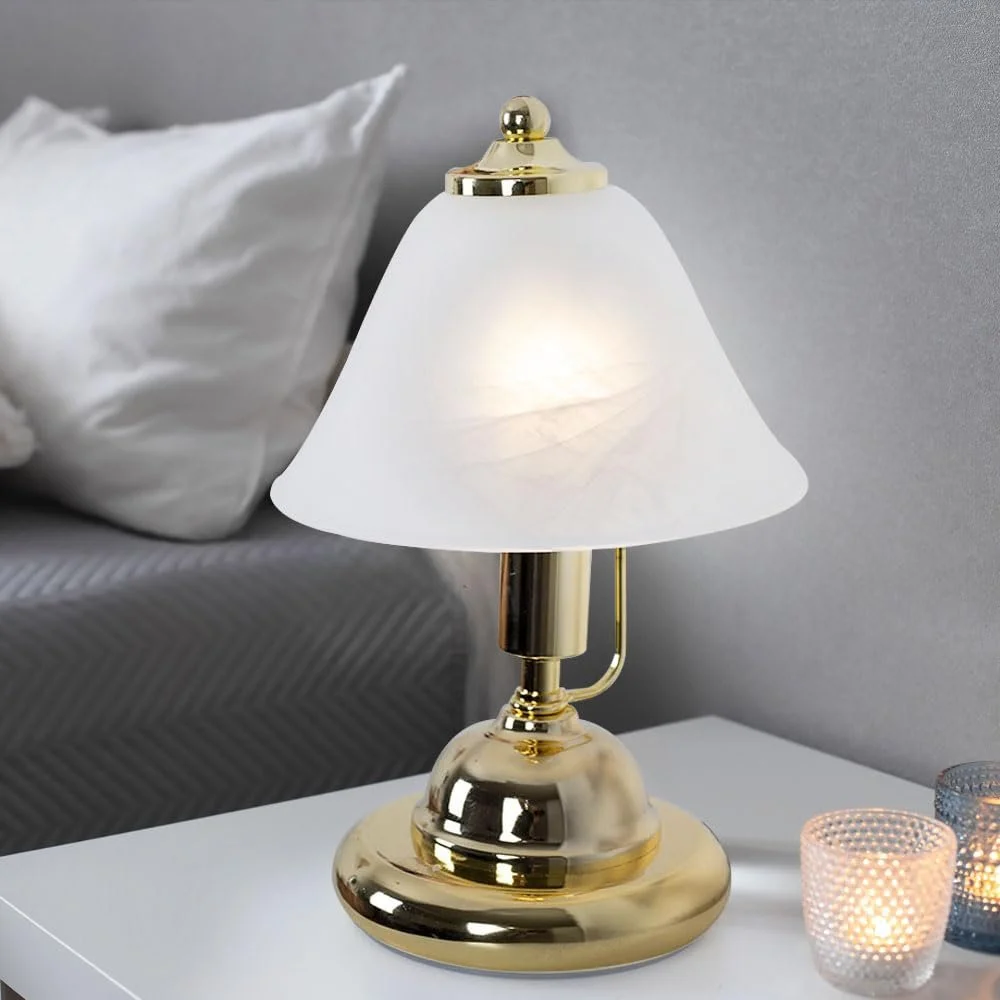 Настільна лампа etc-shop E14 17 x 27 см латунь, фото №3