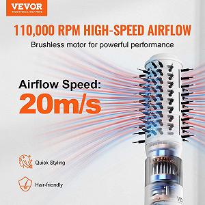 Фен-щетка VEVOR 110,000 RPM с ионизацией овальной и плоской щетками 4 температуры 3 скорости для сушки объема и выпрямления цена на synthetic.ua - Фото 1 Фен-щетка VEVOR 110,000 RPM с ионизацией овальной и плоской щетками 4 температуры 3 скорости для сушки объема и выпрямления synthetic.ua - Фото 1