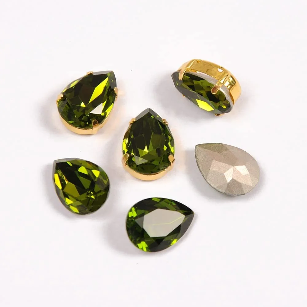 Прикраси для одягу Олівін, Кристалічний кіготь, Скло, Фантазійні стрази для одягу, Спортзалу, Костюму, Танцю, Сукні, Декору, Виготовлення ювелірних виробів, Камені та самоцвіти xiaguolingsm (Co, фото №4