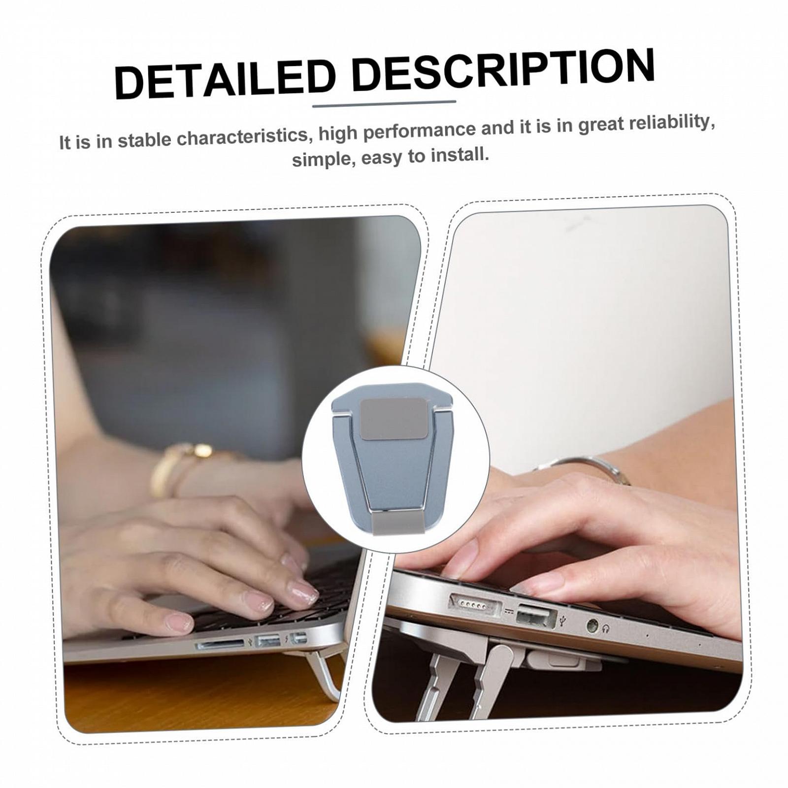 Подставка для ноутбука алюминиевая, регулируемая по высоте с наклоном, нескользящая, прочная подставка для ноутбука для эргономичной работы за столом, легкая, тонкий дизайн, случайный цвет, фото №4