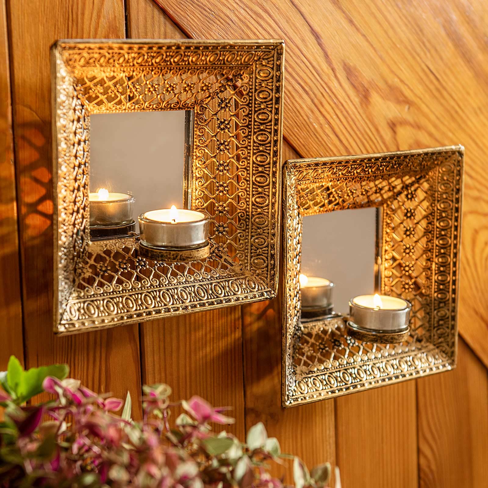 Подсвечник SIDCO Tea Light Holder 2 x настенный металлический подсвечник для чайных свечей, фото №3