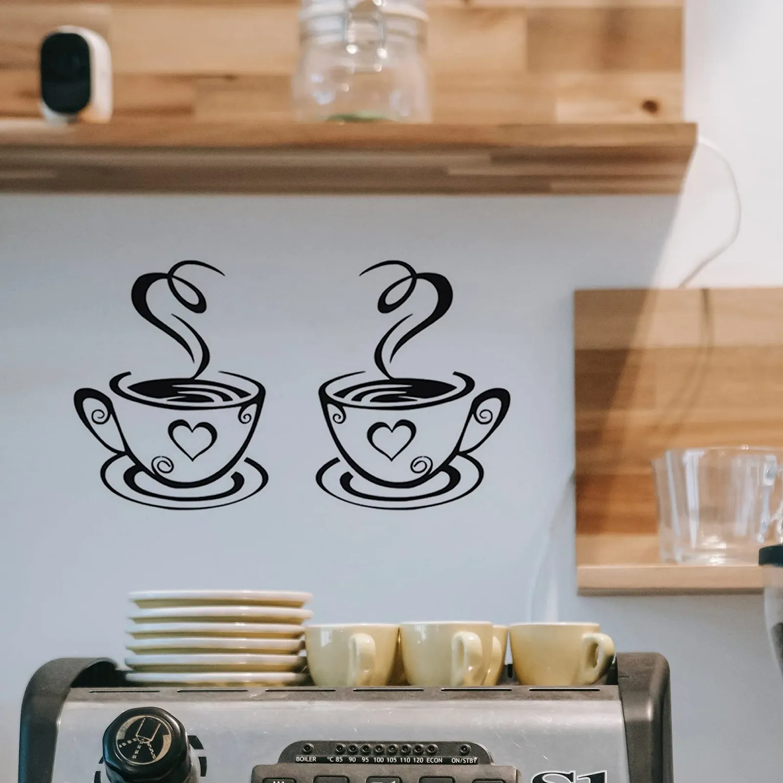 Наклейка для стен Coffee Cup 30 x 18 см Черный, фото №4