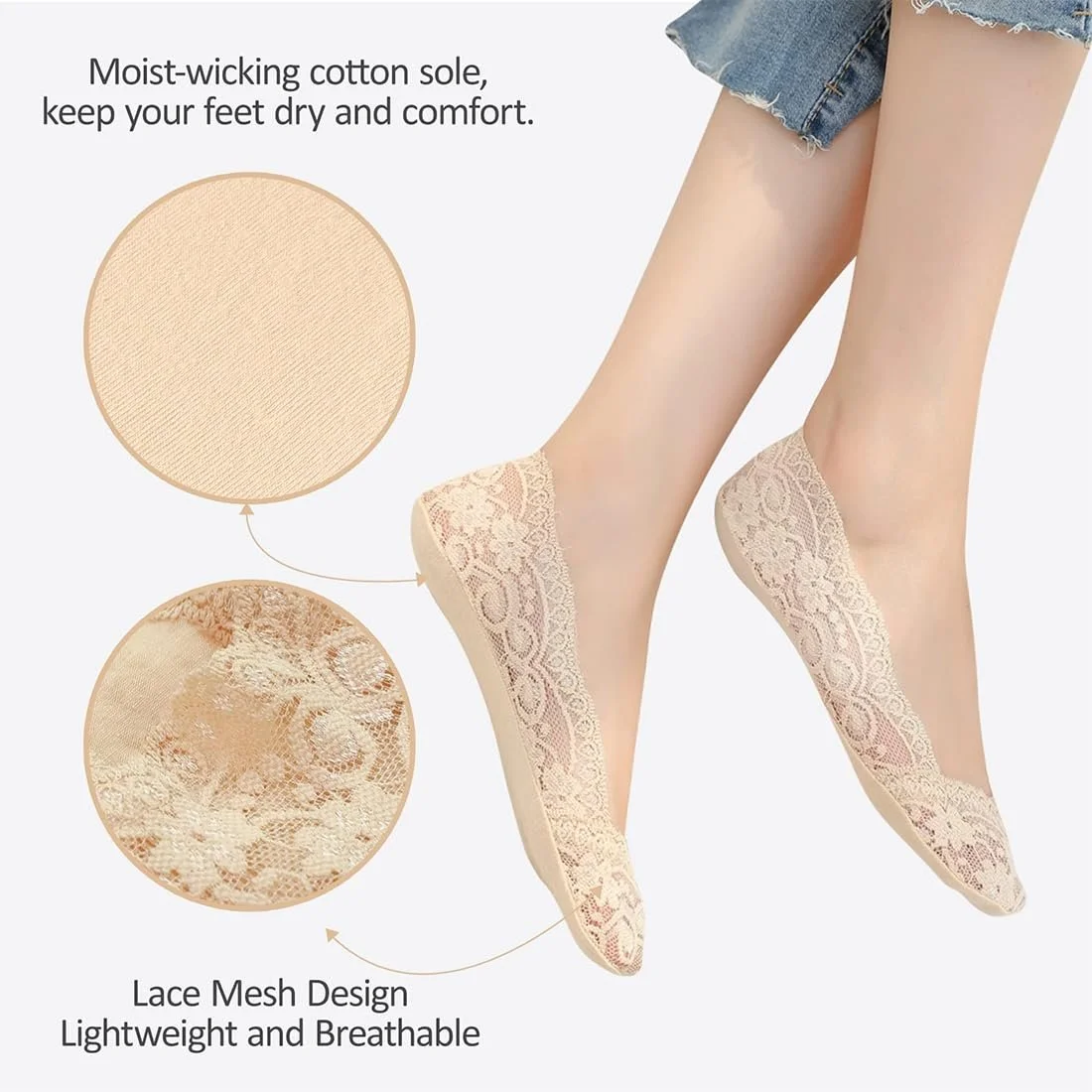 Жіночі шкарпетки (6 пар) Дихаючі шкарпетки, фото №3