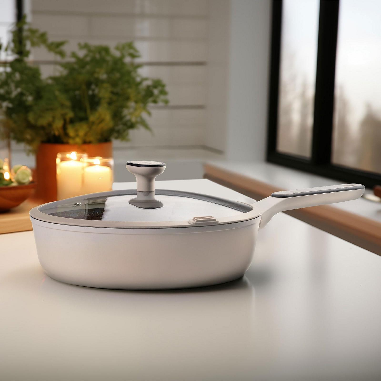 Сотейник STONELINE Cream 28 см Высокий Борт Литой Алюминий Покрыт Реальными Каменными Частицами Подходит для Духовки и Индукции, фото №3