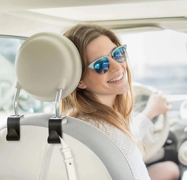 Крючки в автомобиль WB на подголовник машину 4 шт Черные (050546-4), фото №4