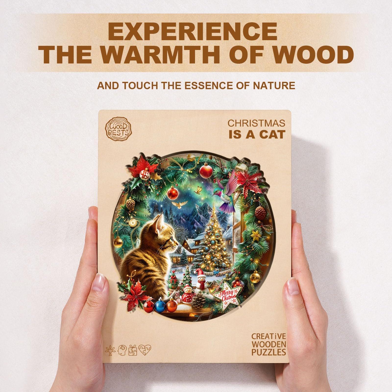 Деревянный 3D-пазл Christmas Eve Round Puzzle 270 элементов 34 x 33,9 см, фото №4