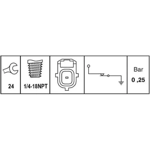Датчик тиску оливи HELLA 6ZL 009 600-081 для FORD JAGUAR MAZDA VOLVO FORD USA, фото №2