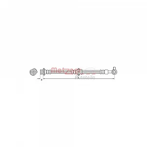 Гальмівний шланг METZGER 4110847 для NISSAN, передній правий - Фото 1