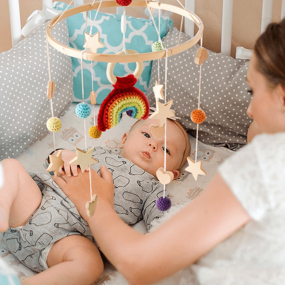 Мобиль Baby Wind Chime Bed Bell с фетровыми шарами для кроватки для мальчиков и девочек, фото №4