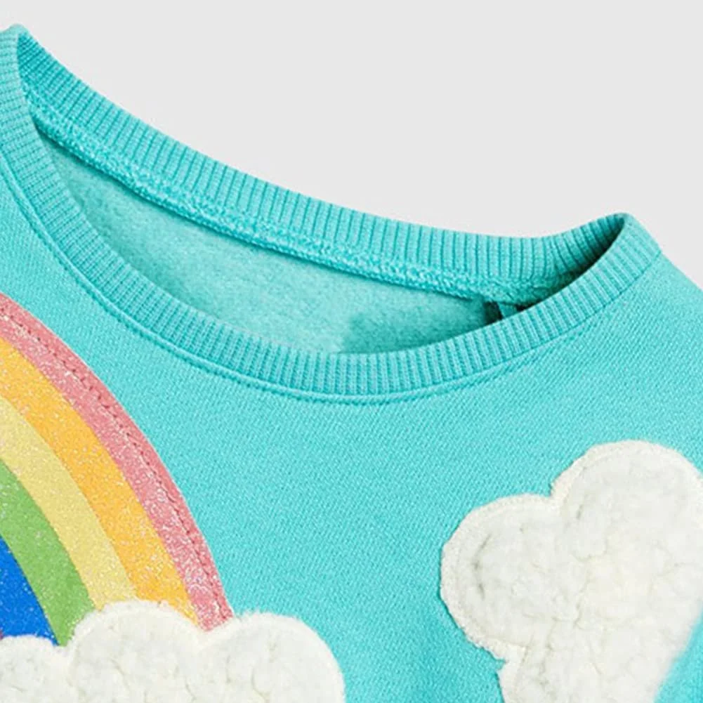 Світшот MUJOQE для дівчаток, бавовняний, з довгими рукавами, фото №4