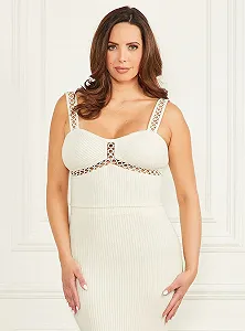 Вязаный женский топ Guess by Marciano Yohana Молочный - M - Фото 1