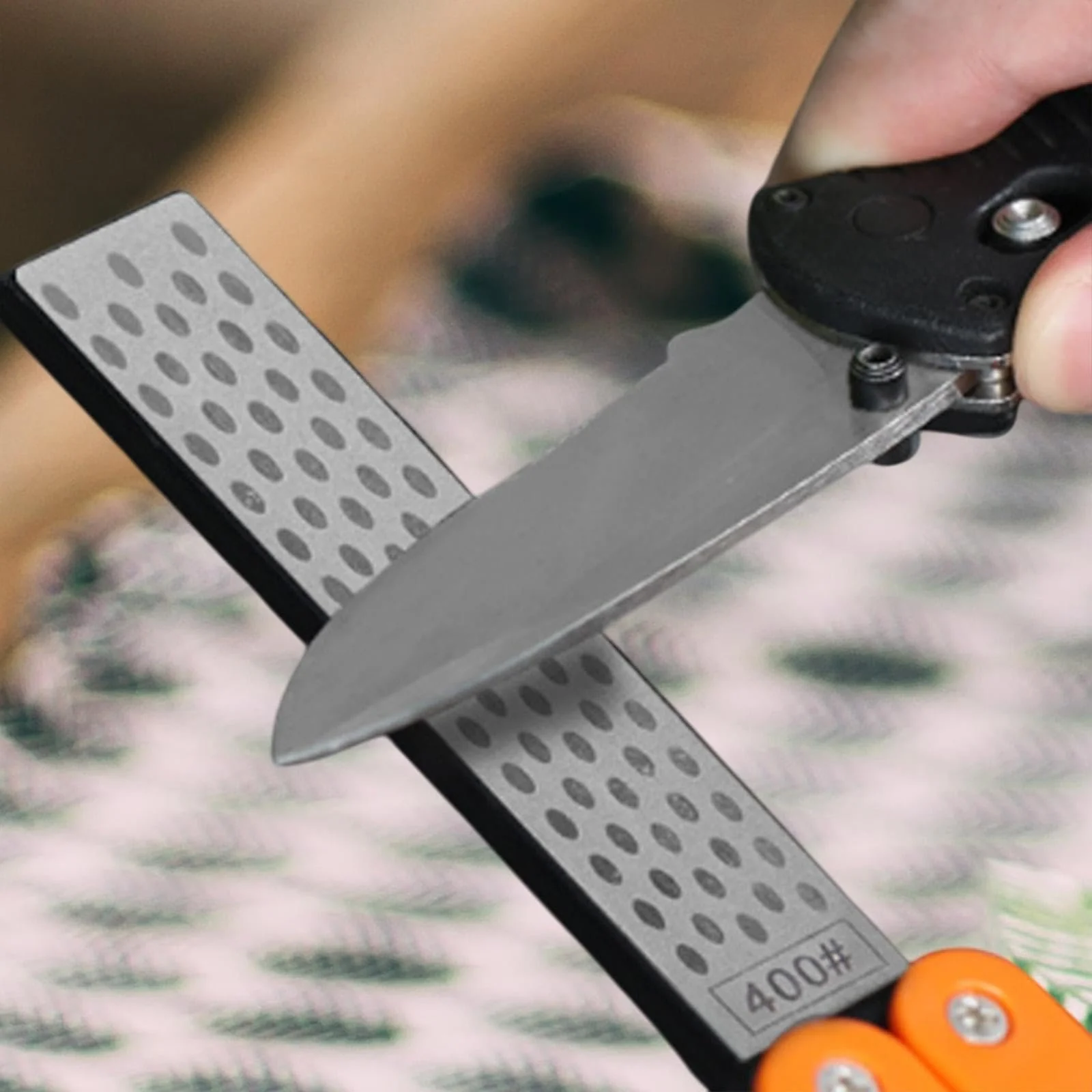 Точилка для ножей двухсторонняя алмазная оранжевая, фото №5