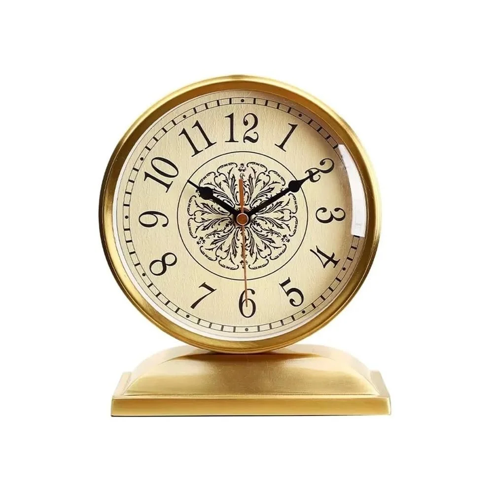 Настільний годинник Yixinzi-2024 Ретро, для вітальні, електронний, тихий, металевий, фото №1