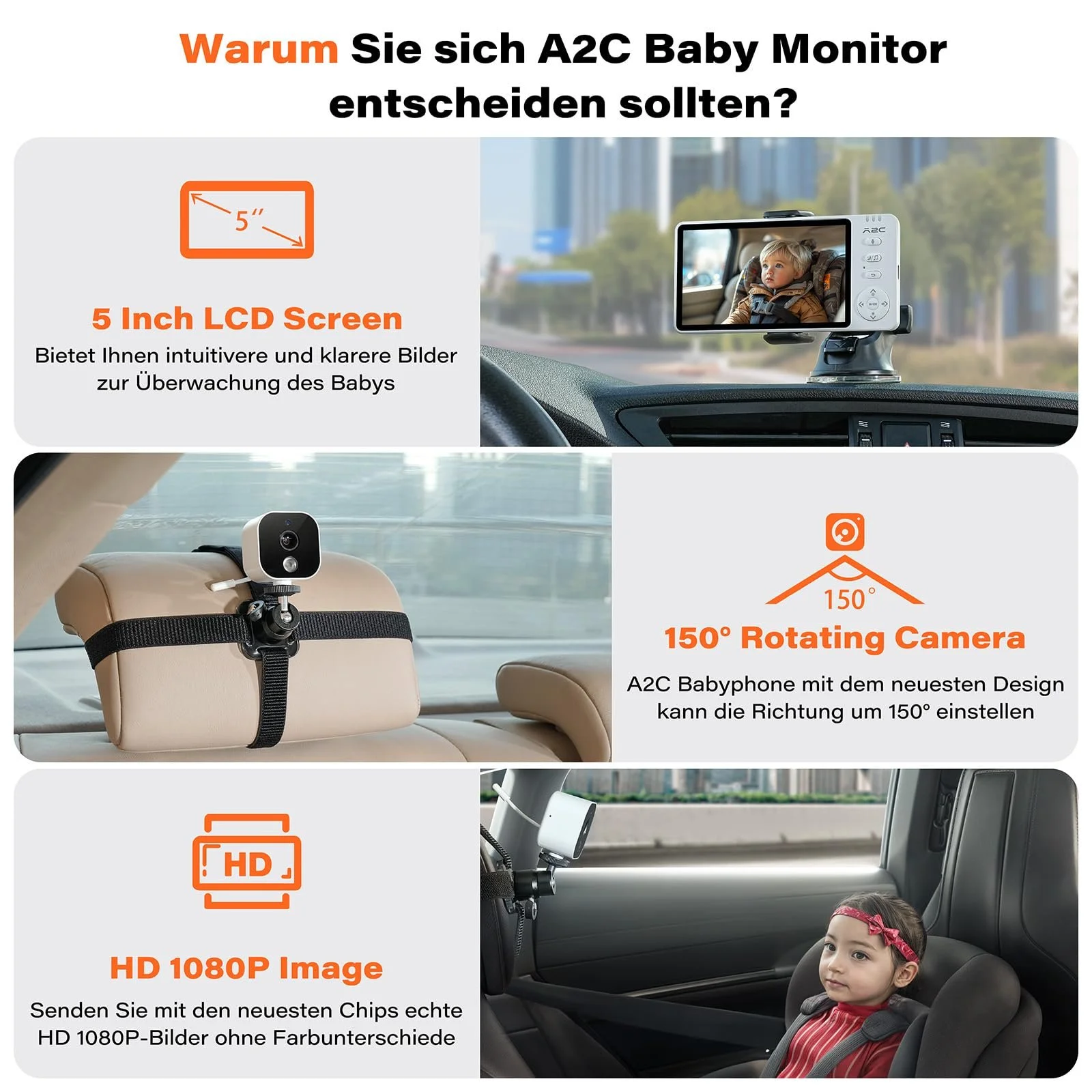 Відеоняня APPS2Car 2-in-1 5" 1080p Home & Car Night Vision Intercom, фото №7 Відеоняня APPS2Car 2-in-1 5" 1080p Home & Car Night Vision Intercom, фото №7