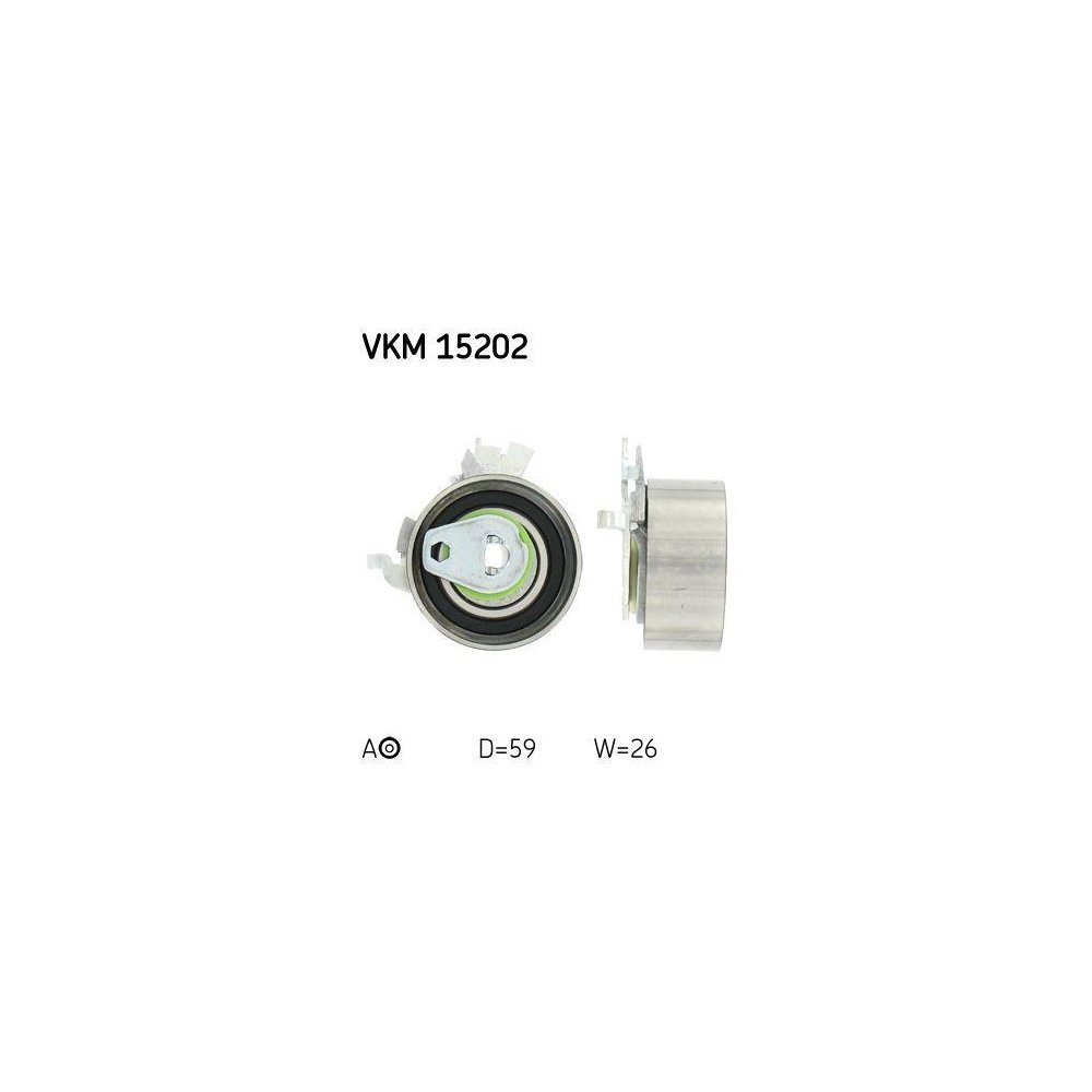 Ролик натягувача ременя ГРМ SKF VKM 15202 для OPEL VAUXHALL CHEVROLET DAEWOO нижній, фото №1