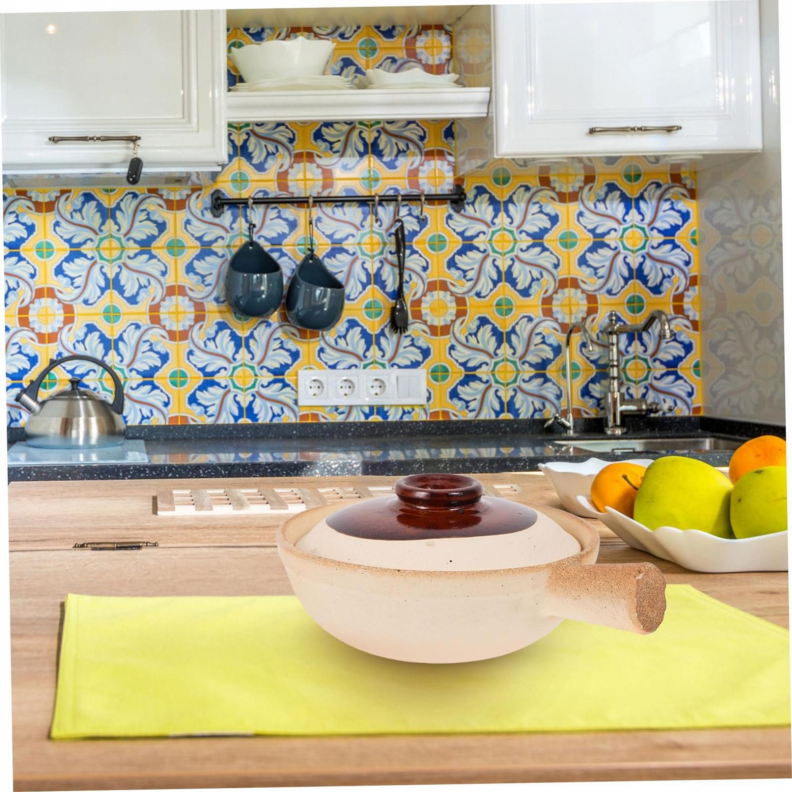 Керамическая кастрюля VALICLUD терракотовая с крышкой, термостойкая, для риса, фото №6