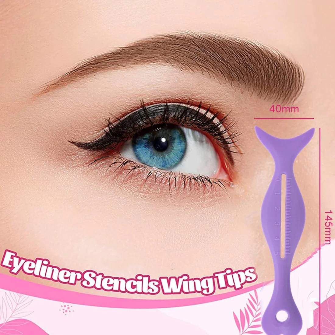 Трафарет для подводки EODKSE Уникальный силиконовый Фиолетовый инструмент 1 шт, фото №5