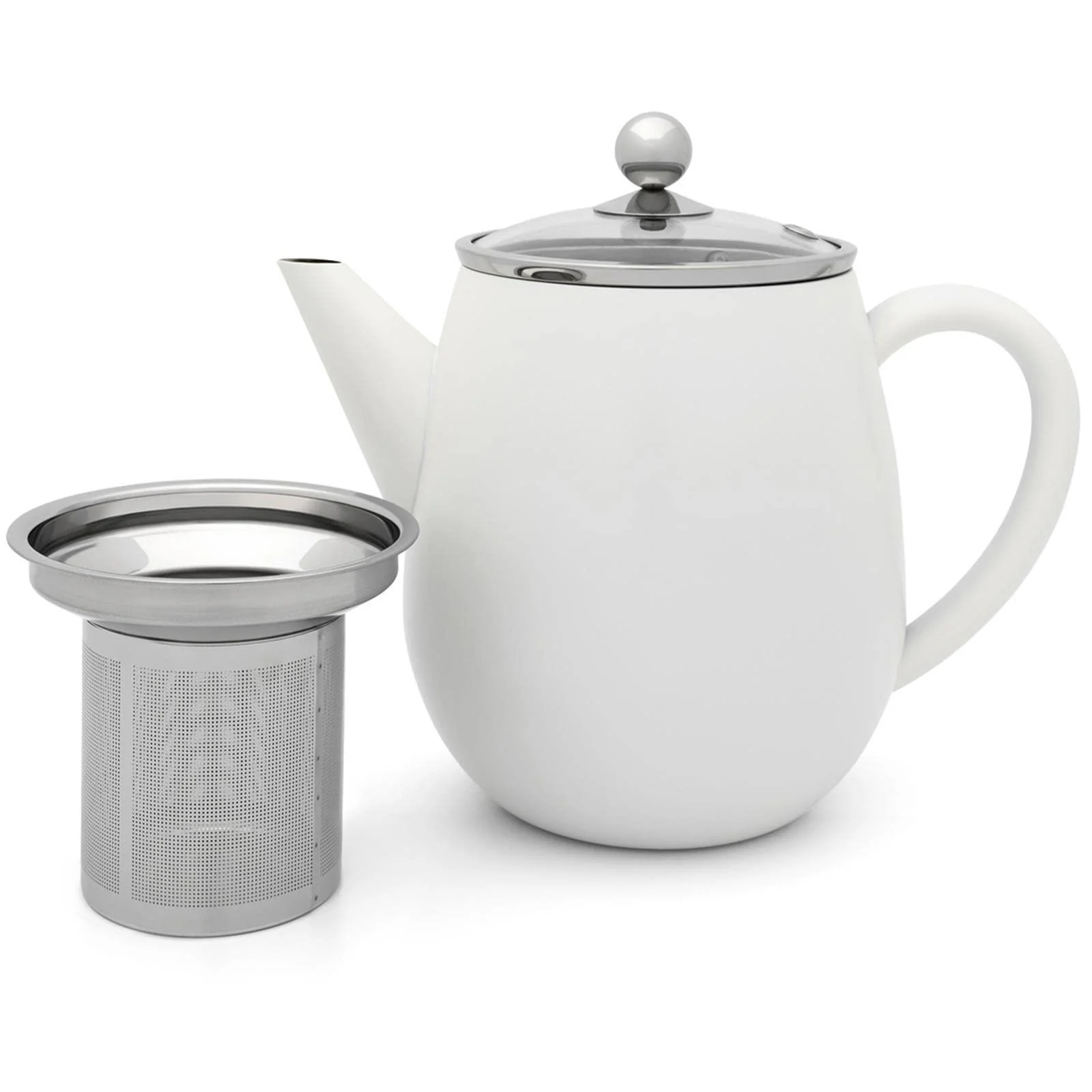 Чайник-заварник Bredemeijer Двостінний 1.1 літра Білий Нержавіюча сталь, фото №3
