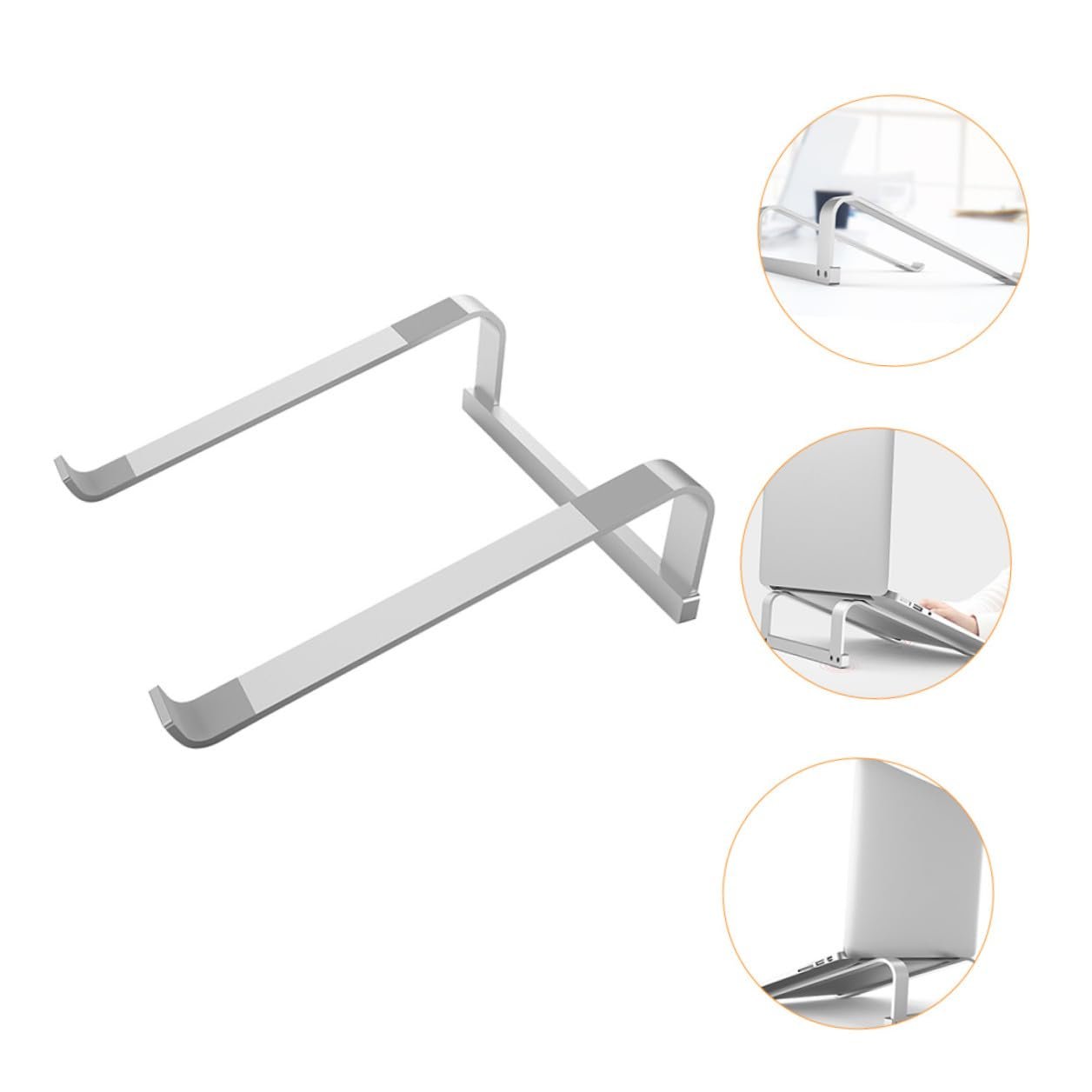 Подставка для ноутбука Veemoon алюминиевая серебристая, фото №3 Подставка для ноутбука Veemoon алюминиевая серебристая, фото №3