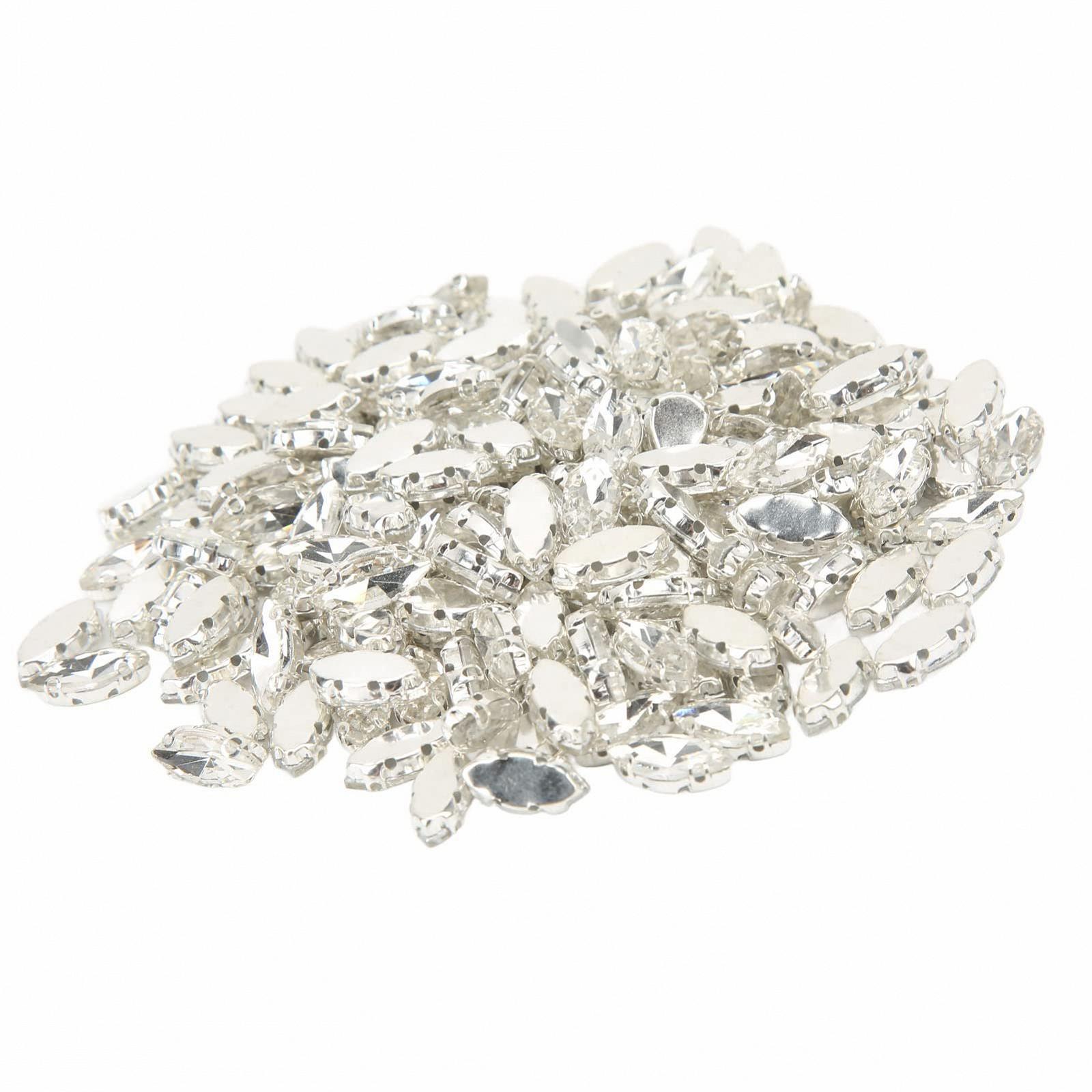 Стрази Кінське Око Tissting 7 x 15 мм, Срібні, 200 шт, фото №9