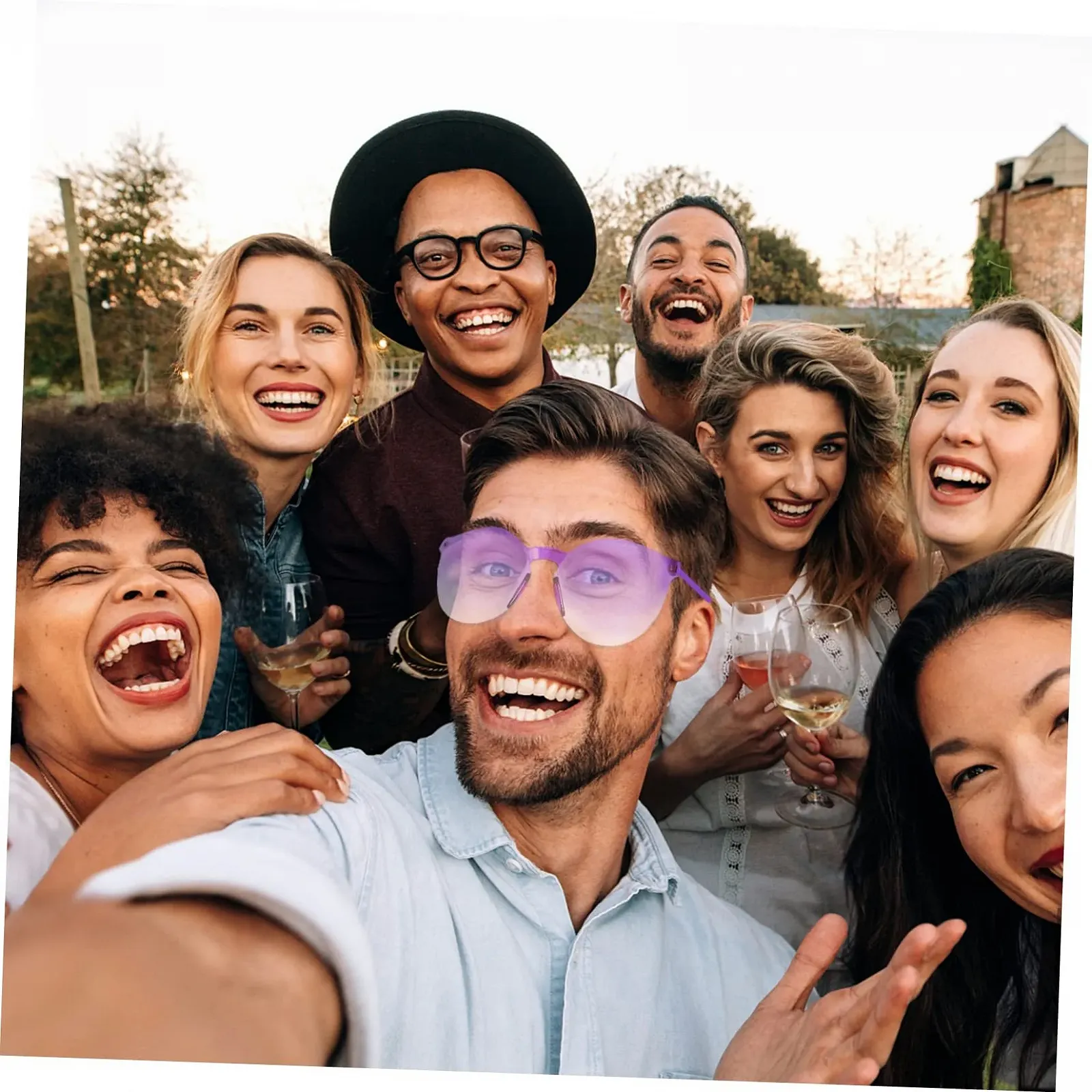 Солнцезащитные очки Сердце PACKOVE 30 шт., разные цвета, фото №2