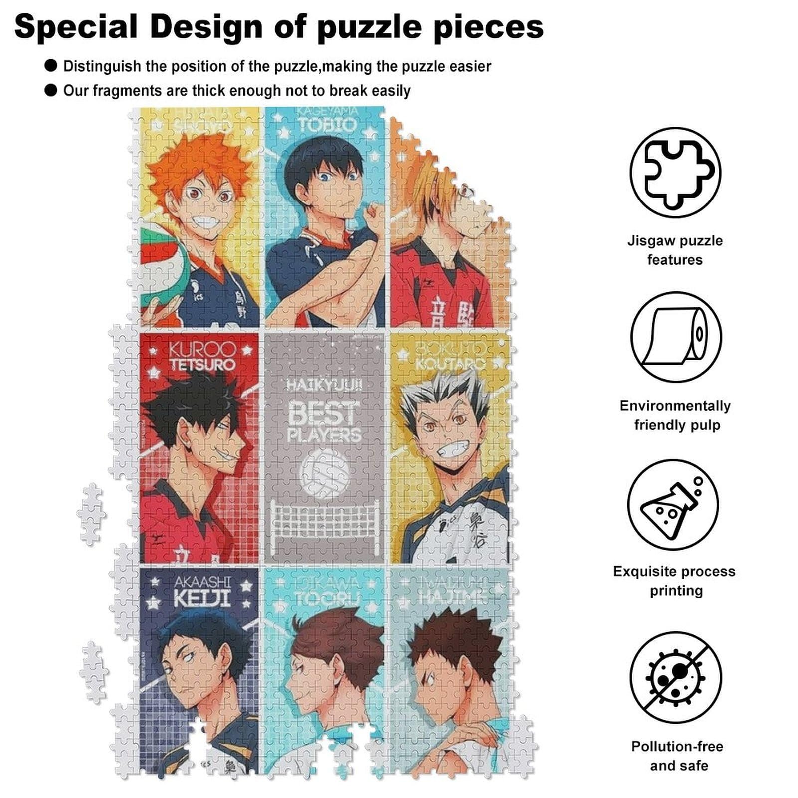 Пазл Haikyuu 1000 деталей 38 x 26 бумажный pack of 1000, фото №4
