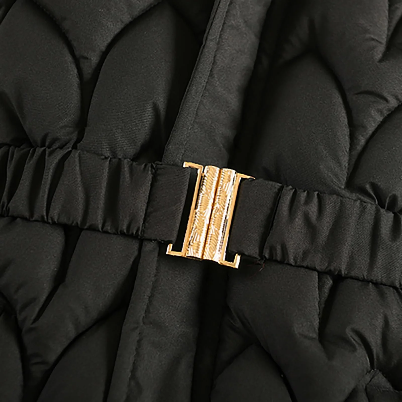 Зимняя куртка для девочек, длинная стеганая куртка, детская куртка с меховым капюшоном, удобное однотонное повседневное пальто для подростков на молнии Generisch, фото №5