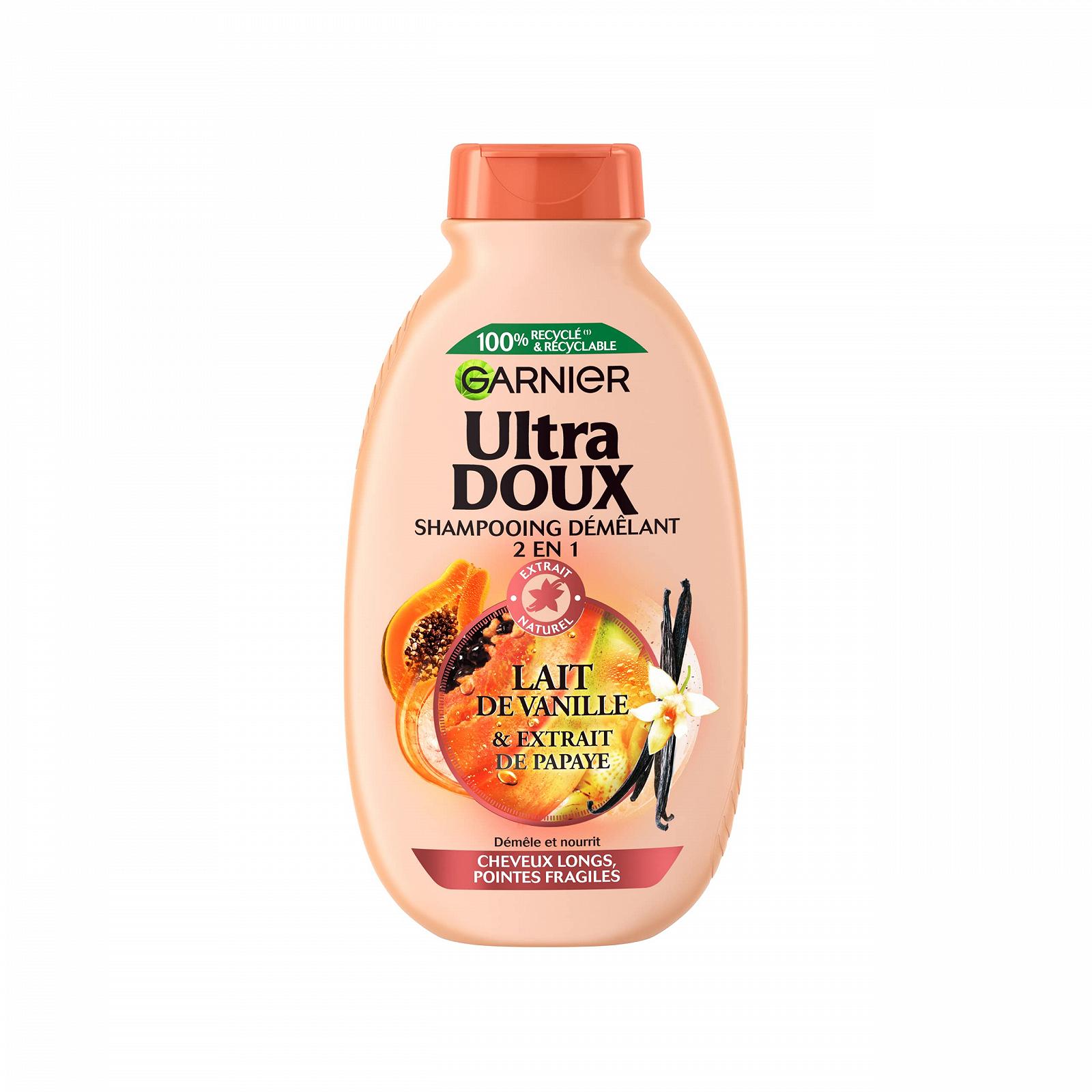Шампунь Garnier Ultra Soft 2 в 1 Vanilla Papaya 250 мл, фото №1