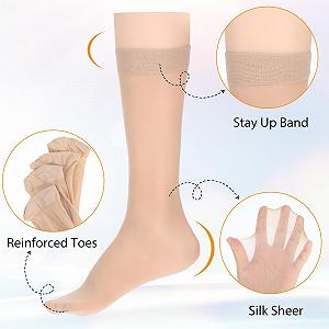 Носки Нейлоновые Женские, 6 пар, Тонкие Носки, для ежедневного использования, вечеринок, One Size, Телесный цвет synthetic.ua - Фото 1