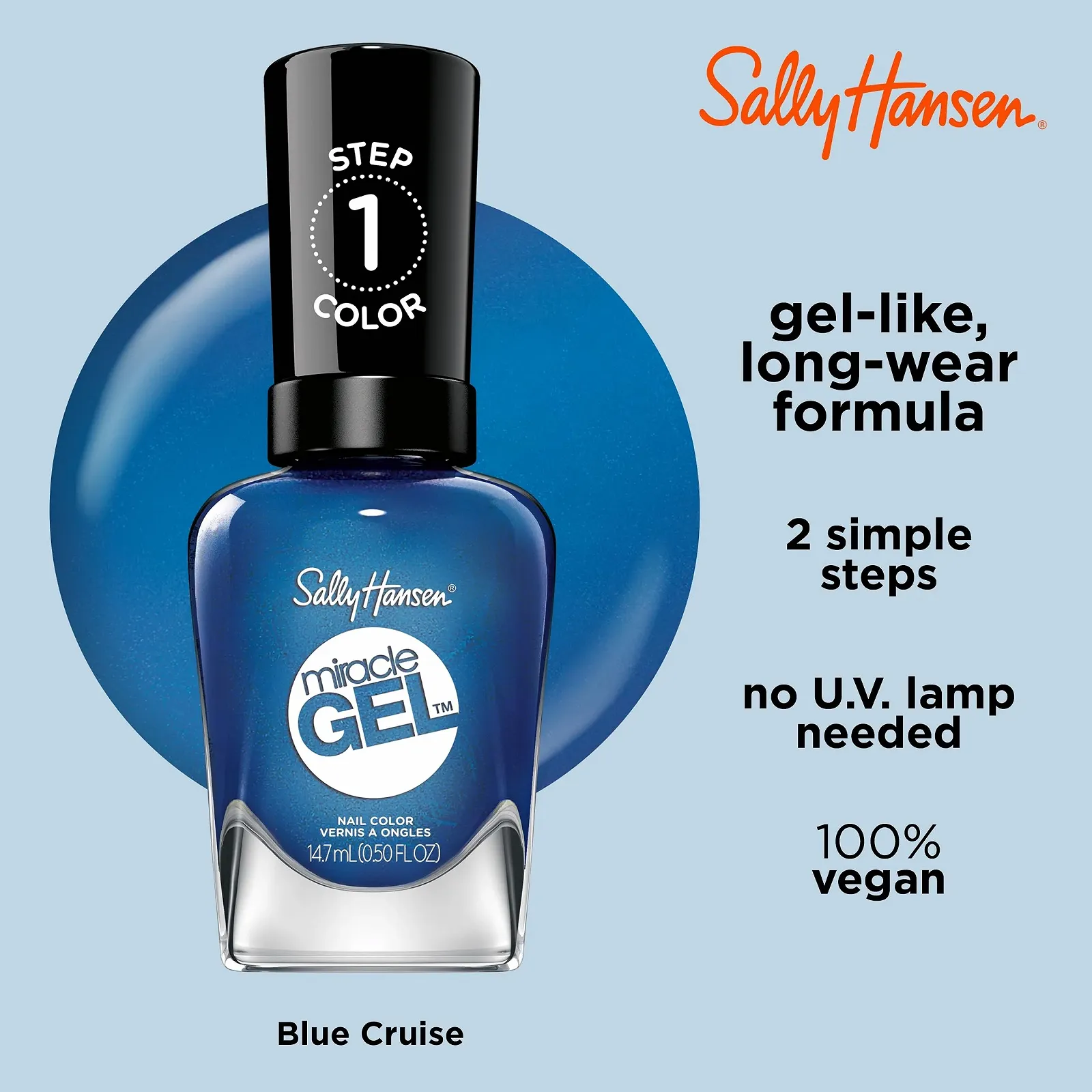 Гель-лак Sally Hansen Miracle Gel 646 Blues Cruise, фото №4 Гель-лак Sally Hansen Miracle Gel 646 Blues Cruise, фото №4
