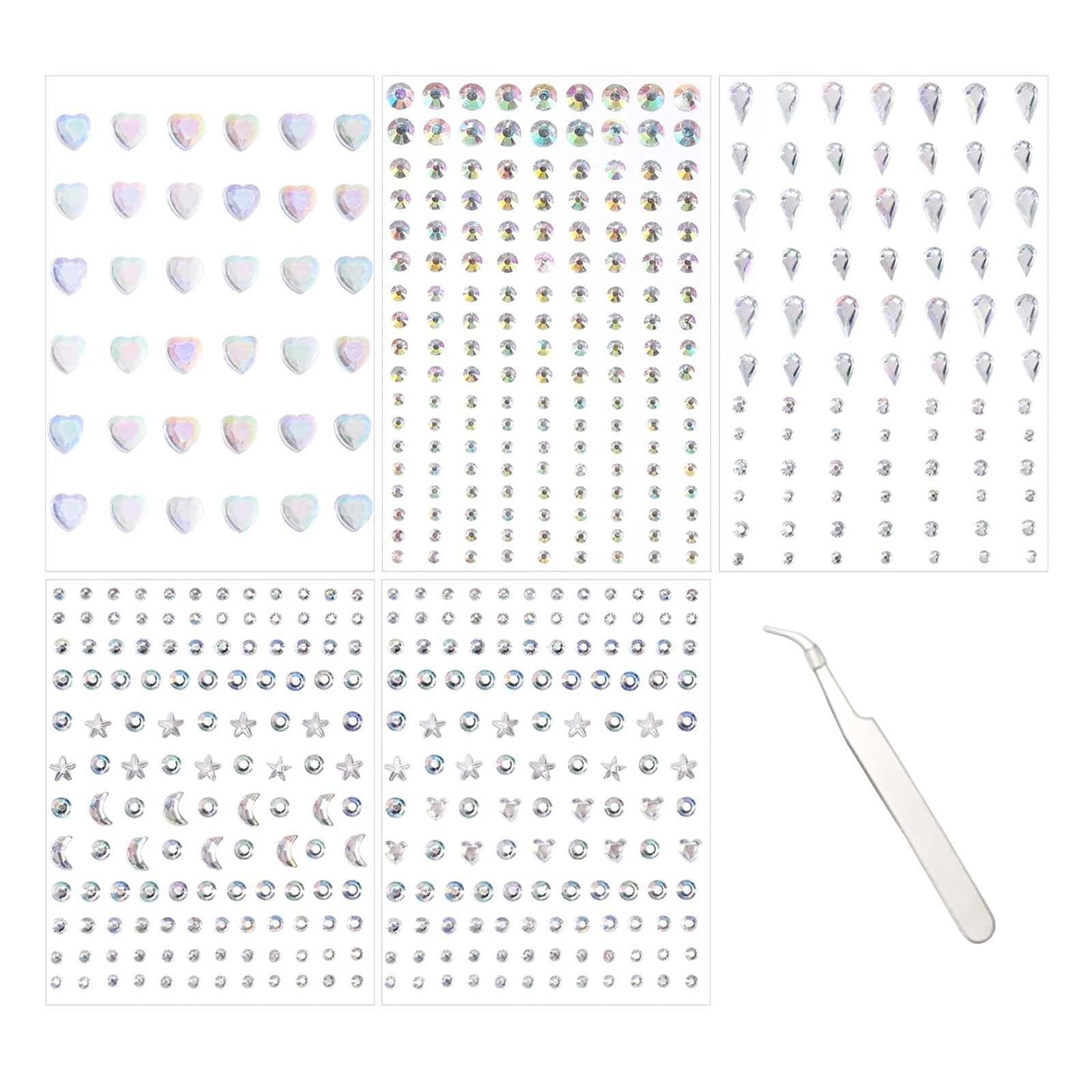 Самоклеящиеся блестящие камни Прозрачные поляризованные стразы для лица и ногтей Блестящие наклейки, фото №1