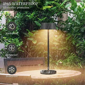 Настільна лампа Klighten Набір 2 шт. Сенсорне керування LED Алюміній Акумуляторна Тепла біла IP65 Водонепроникна synthetic.ua - Фото 1