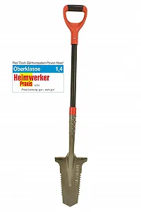 Лопата Red Tools садова з пилкою для коріння, 115 см, для кам'янистих та твердих грунтів, з м'якою ручкою, сіра - Фото 1