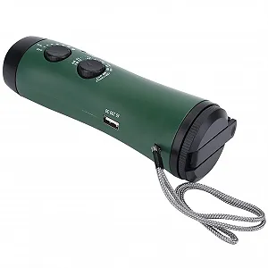 Ручний ліхтар з живленням від динамо-машини, радіоприймачем та зарядним пристроєм Green LED synthetic.ua - Фото 1