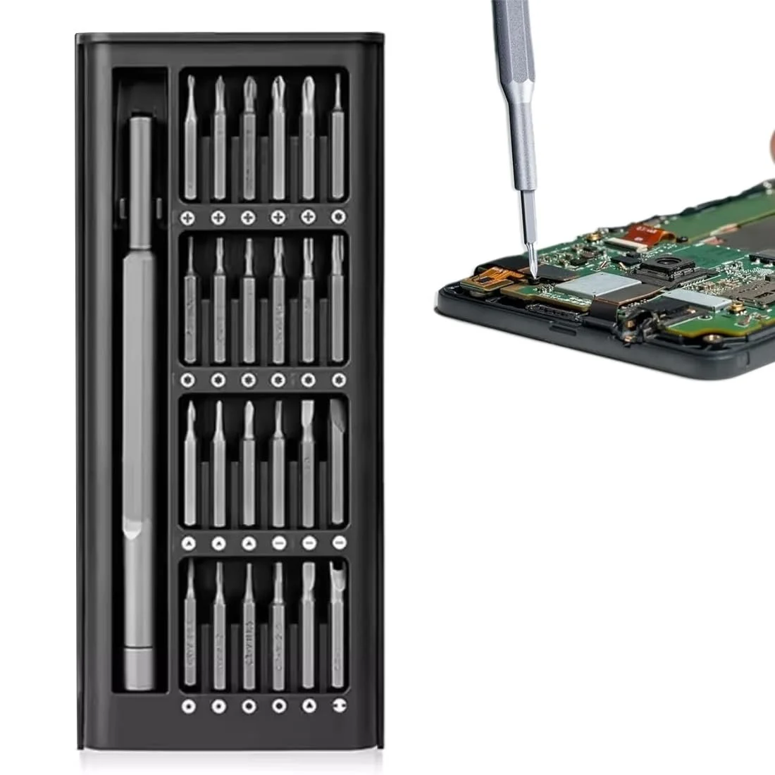 Набір прецизійних викруток 24-в-1 Магнітний для ремонту електроніки, фото №1