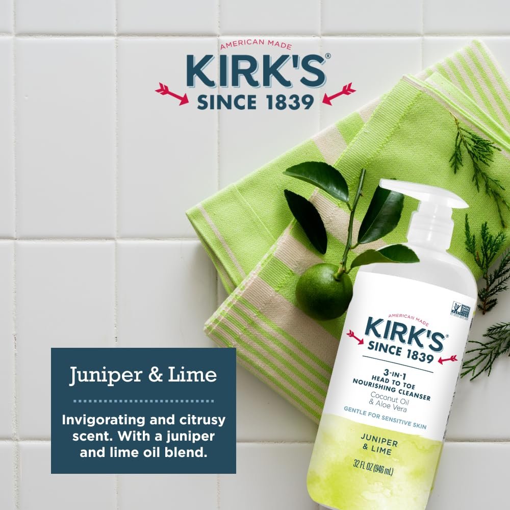 Живильний очищувальний засіб 3-в-1 Kirk's Head to Toe Juniper & Lime 32 fl oz (1 шт), фото №5