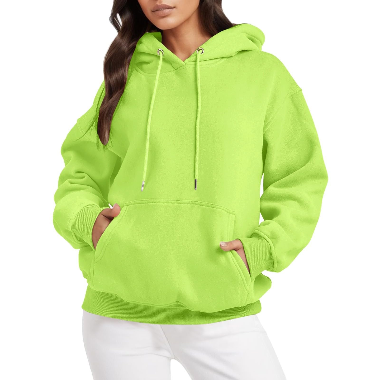 Женская толстовка Qixiu с капюшоном, круглым вырезом горловины и длинными рукавами, фото №6