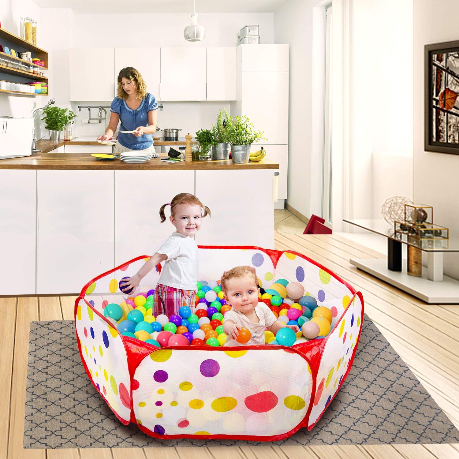 Игровой Tент MOOKLIN ROAM, складной, диаметр 120 см + сумка для хранения (мячи не входят в комплект), фото №7