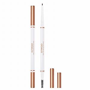 олівець для брів HUALONG Double Headed Ultra Fine Waterproof Sweatproof Durable Natural Eyebrow Pencil Without Four Colours Черний Коричневий - Фото 1