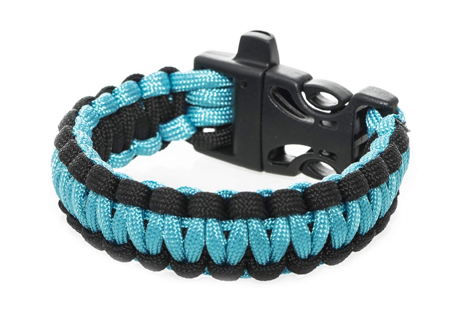 Браслет Paracord для выживания Turquoise and Black Braided, фото №2