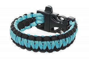Браслет Paracord для выживания Turquoise and Black Braided synthetic.ua - Фото 1
