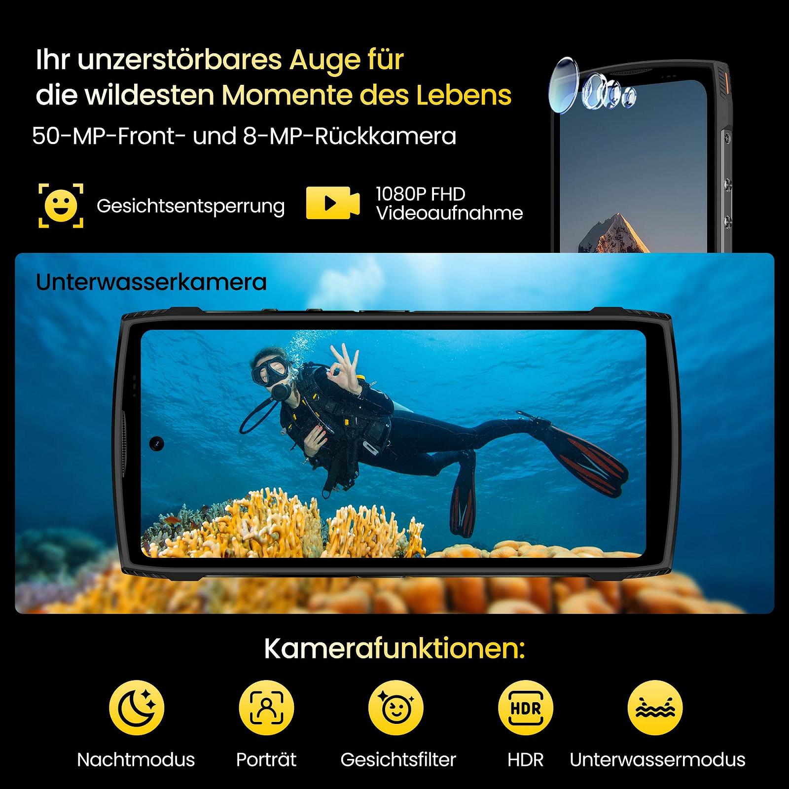 Защищенный смартфон LAGENIO Panther 2 Pro Android 15 24GB RAM 256GB ROM/1TB 50MP + 8MP 6.7" HD+ 120Hz 5150mAh/18W Dual 4G SIM NFC GPS OTG, фото №6