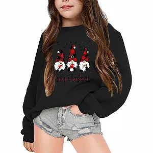 Пуловер для мальчиков - Толстовка для девочек с длинными рукавами, мягкий свитшот с графическим рисунком, милый детский пуловер для девочек - Фото 1