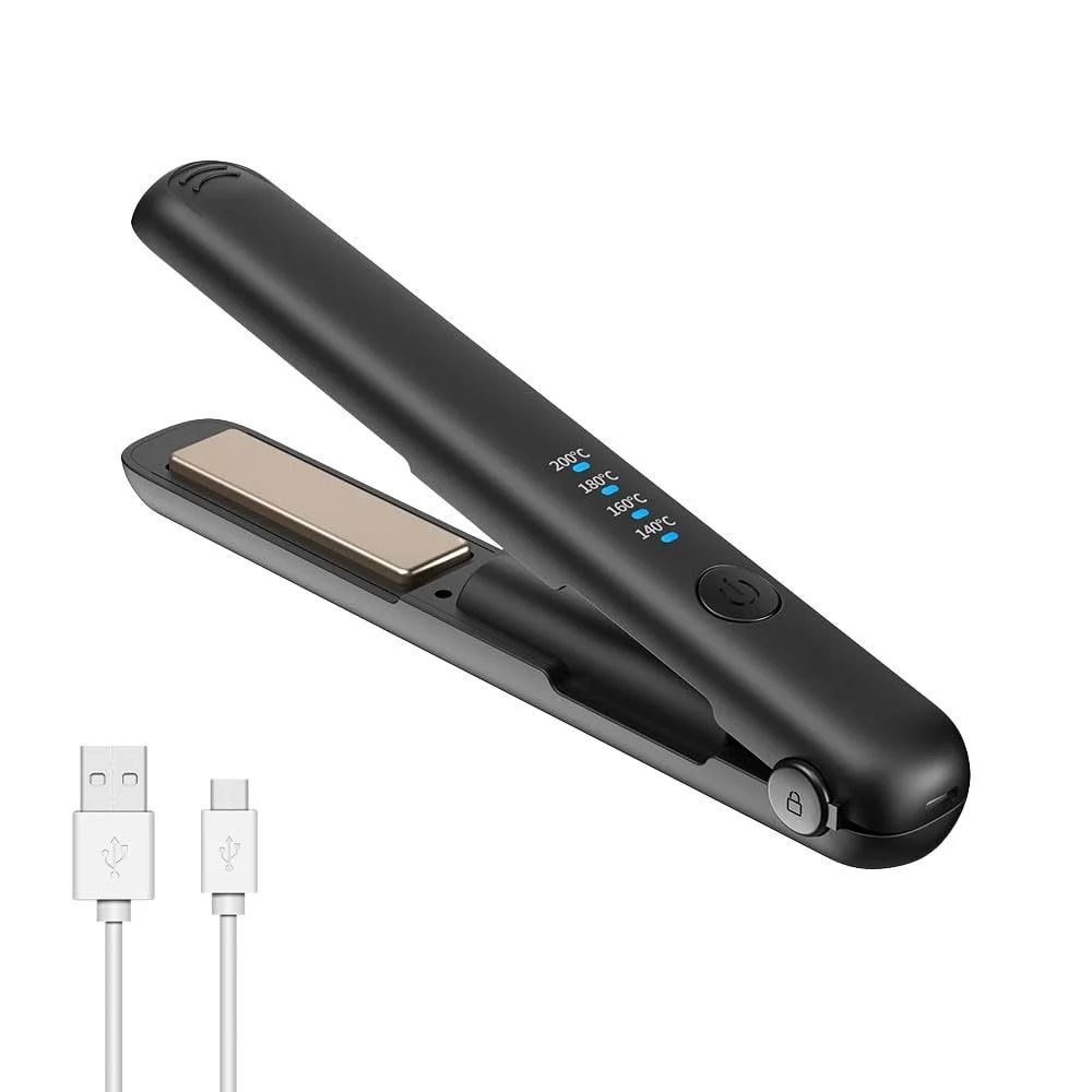 Випрямляч для волосся міні акумуляторний 2-в-1 USB 21.8x3.1cm 240g, фото №1
