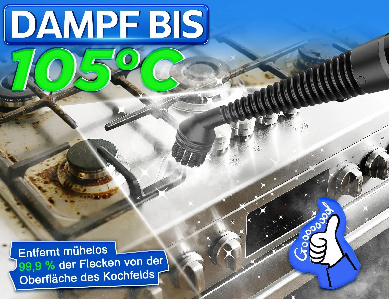 Пароочисник ручний високого тиску 9 насадок без хімії, фото №4 Пароочисник ручний високого тиску 9 насадок без хімії, фото №4