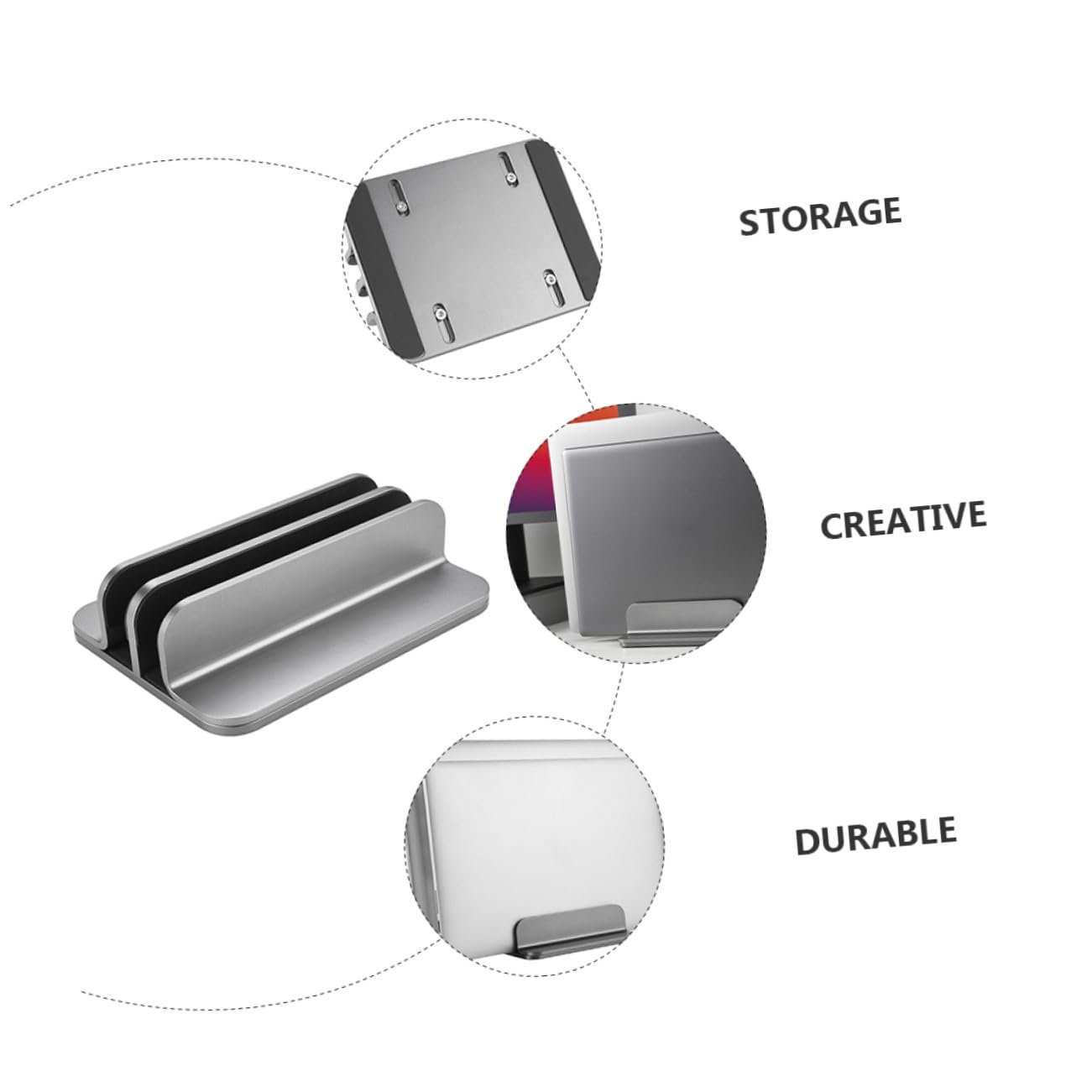 Подставка Вертикальная Veemoon Алюминиевый Сплав Регулируемая Для Планшета Настольная Стабильная Компактная Для Ноутбуков и Планшетов Прочная, фото №3