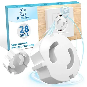 Заглушки для розеток Kimsky 28 шт. защита детей от несчастных случаев и поражения электрическим током белые - Фото 1