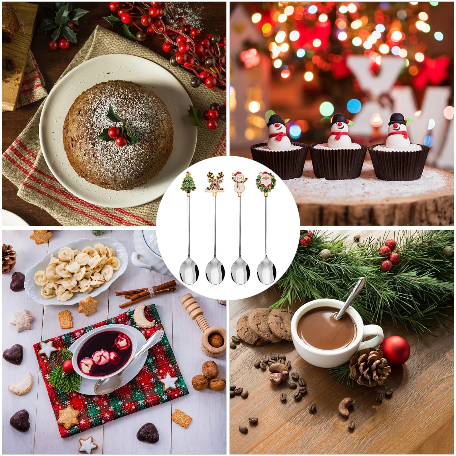 Ложки для кави Різдвяні, набір з 4, фото №4