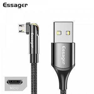 Зарядный кабель ESSAGER USB с вращающимся коннектором Micro 3A 1метр(PS) - Фото 1